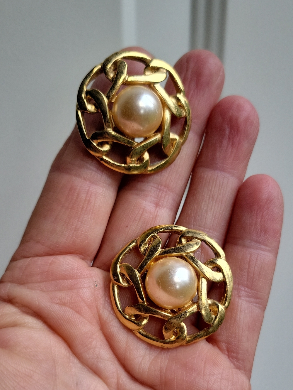 BUTLER Gold-Tone Pearl Medallion Clip Earrings - Classic Women Jewelry